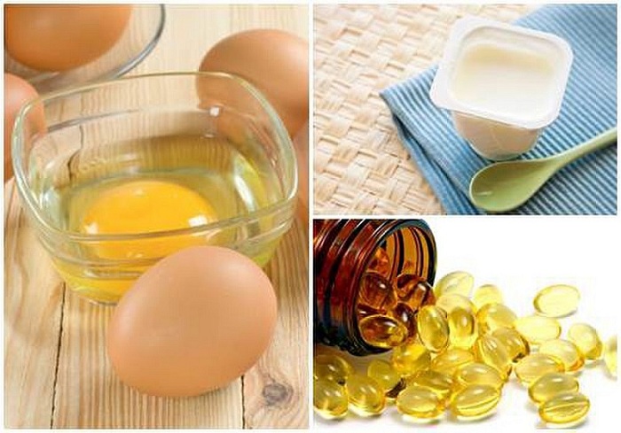 Hỗn hợp trứng gà, sữa chua, vitamin E đắp bầu ngực 