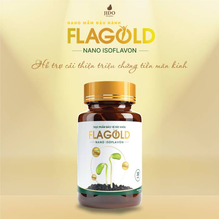 Viên uống mầm đậu nành Flagold là sản phẩm hỗ trợ triệu chứng tiền mãn kinh ở phụ nữ.